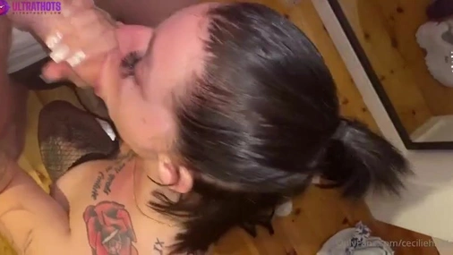 Danish Tattooed Babe Cecilie Harder Hot Blowjob x Facial Cumshot