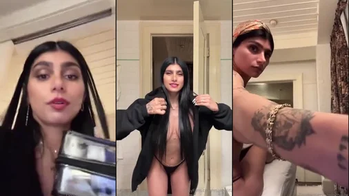 Mia Khalifa Titten im Livestream zeigen