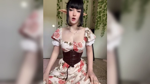 Emiigotchi - Pretty Elf Riding Big Dildo And Showing Titties