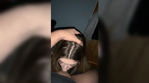 Teen slut sucks dick