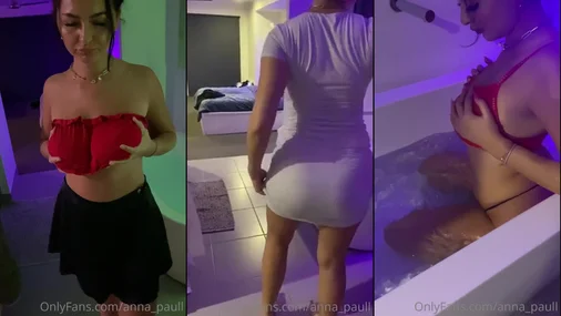 Anna Paul Stripteasing in Bathtub