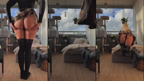 LinnyNova Twerking auf dem Balkon