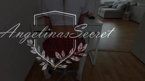 Swedish Hot Tattooed Blonde Schoolgirl Angelina Anal Sextape x Cumshot on Belly
