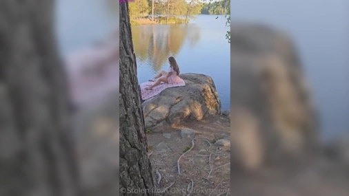 Swedish Milf Foxy Masturbates Her Tight Horny Pussy Outside By The Water