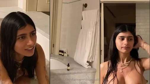 Mia Khalifa Spätabend-Action beim Baden