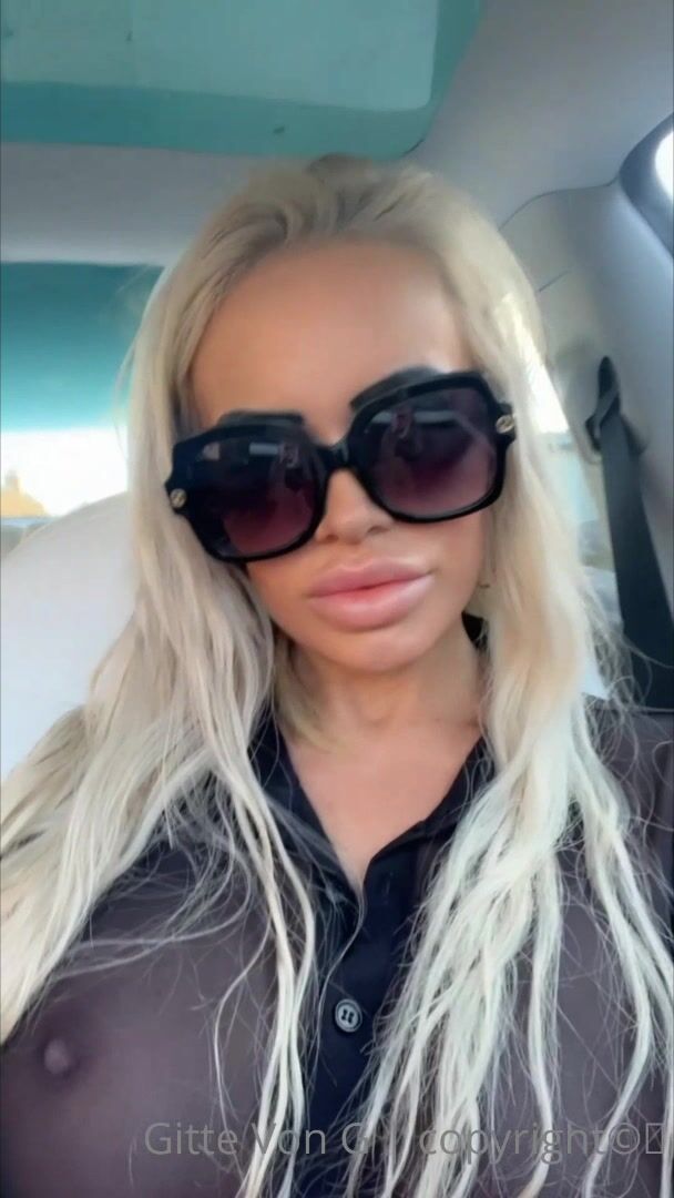 Danish Milf Gitte Von G Big Tits See-Through In Car