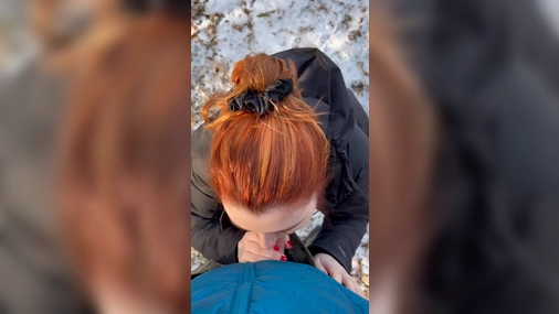 Isla-moon blowjob in the snow