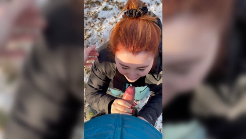 Isla-moon blowjob in the snow