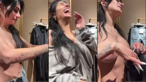 Mia Khalifa Verführerischer Körper und große Brüste in der Umkleidekabine