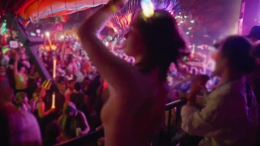 FlashingEmma FFM Threesome In Public Tent