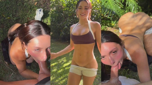 Caryn Beaumont Sloppy Blowjob Outdoors With Huge Cumshot