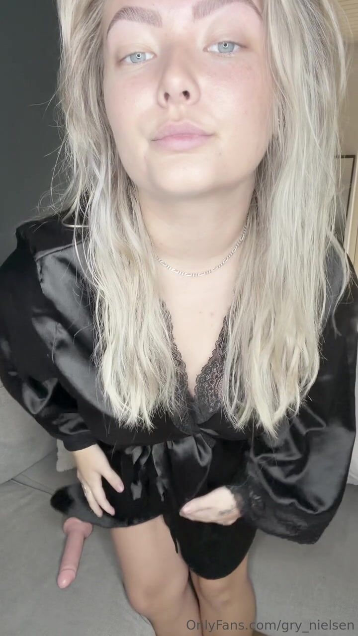 Danish dirty blonde on the sofa