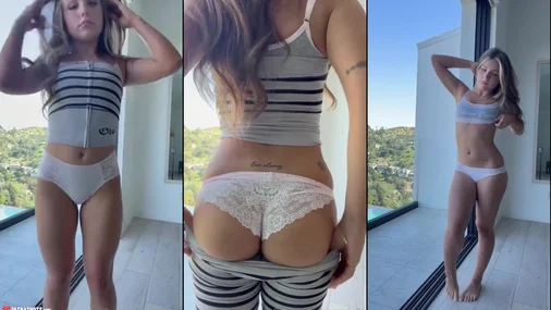 Piper Rockelle Nude Striptease On Balcony