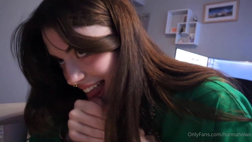 Hannahowo Close Up Blowjob With Facial Cumshot