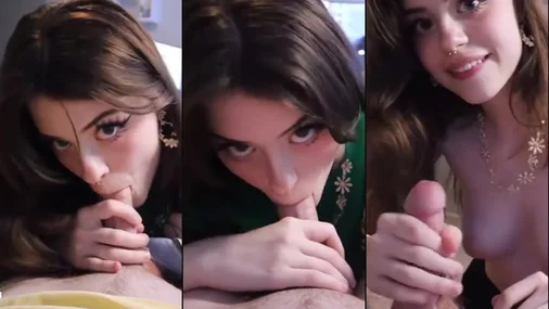 Hannahowo Close Up Blowjob With Facial Cumshot