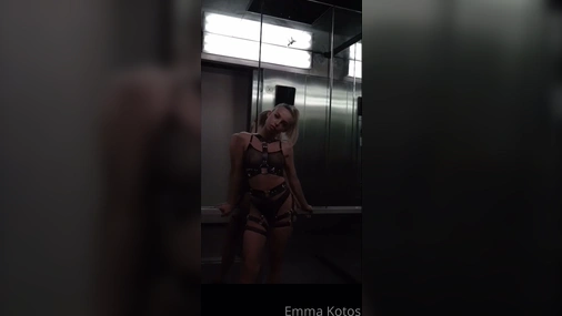 Emma Kotos Wearing Sexy Transparent Fetis Dress In Public