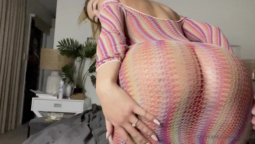 Lucie Jaid Shakes Booty In Fishnet Dress