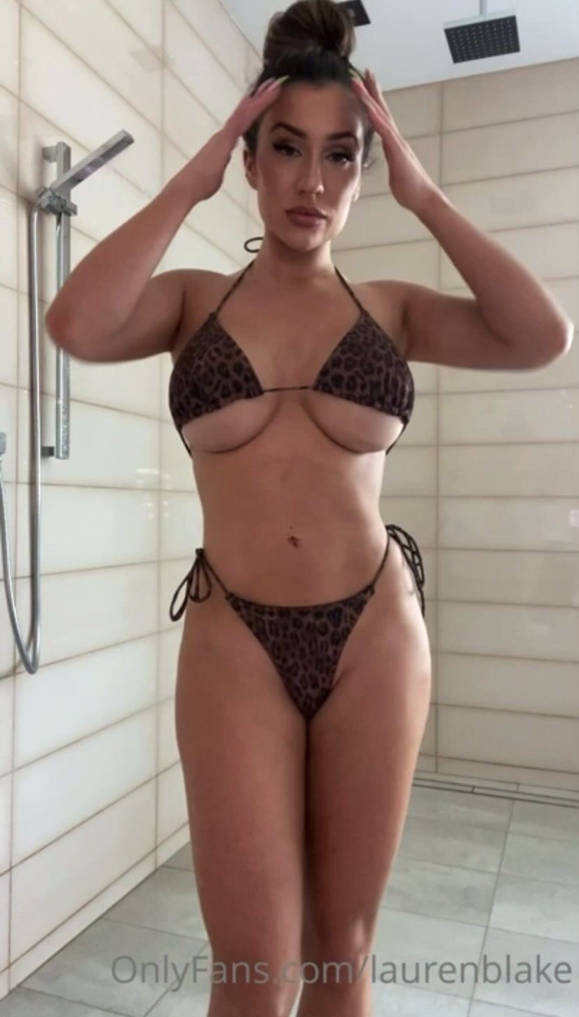 Lauren Blake Posing In Bikini In The Shower