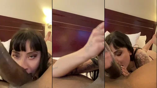 Goth Charlotte Blowjob mit großem Schwanz POV