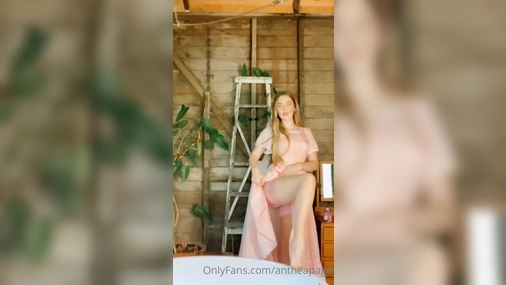 Anthea Page Stripteasing And Fucking Dildo with Buttplug in Ass